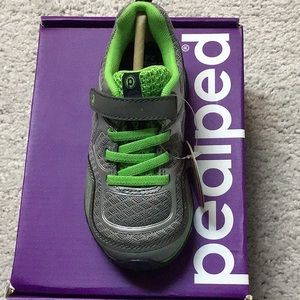 Pediped Flex Force Sneaker in Grey Blue/Lime